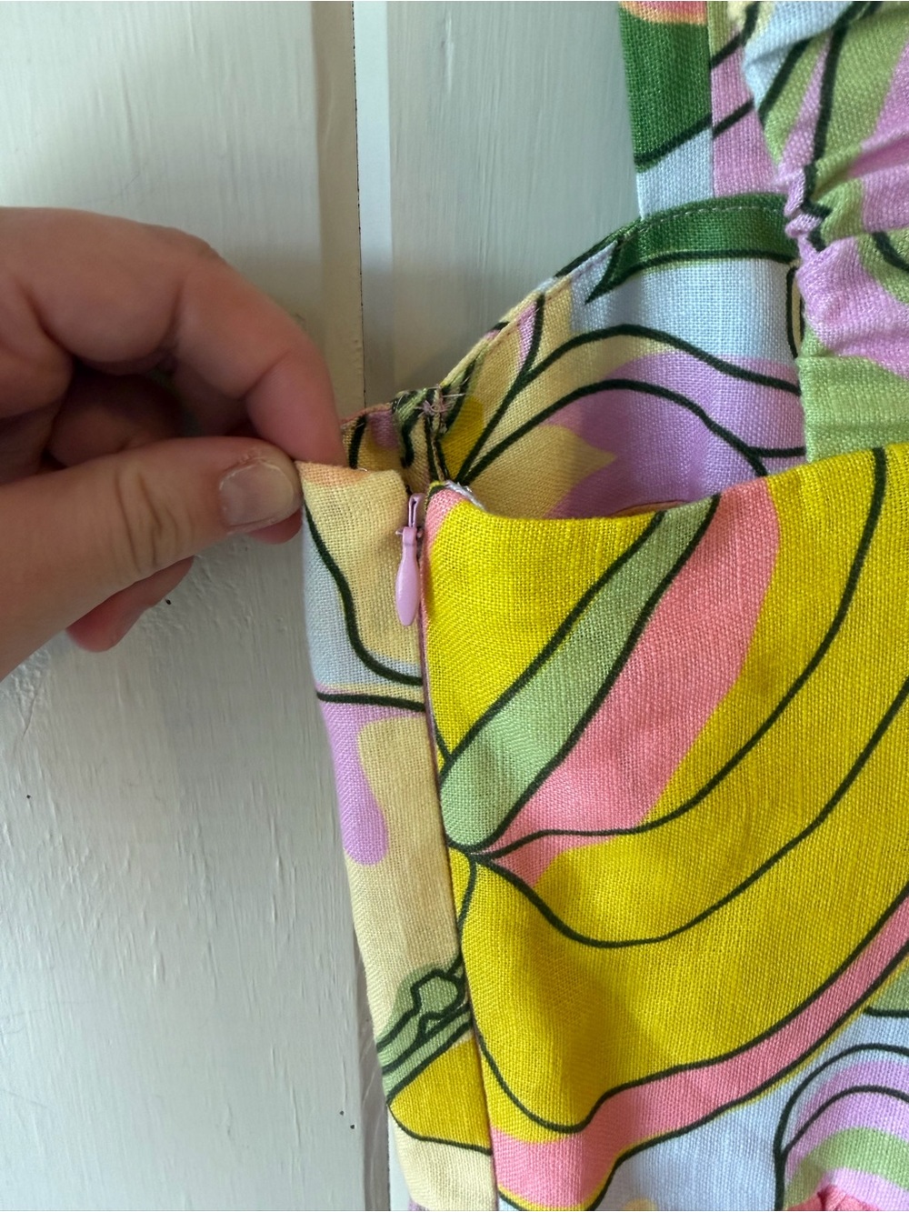 NWT FARM Rio Pastel Floral Midi Dress in Yellow, Pink, Green, Size Medium - Picture 11 of 16